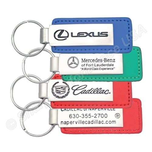 K0383 Color Premium Leather & Metal Key Fob  ~ Also available in Leatherette Material