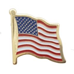 PIN0001 US Wavy Flag Soft Enamel Lapel Pin