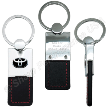 K0206 - Leatherette & Metal Keychain with Contrast Stitching ~ Also available in Leather Materials