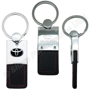 K0206 - Leatherette & Metal Keychain with Contrast Stitching ~ Also available in Leather Materials