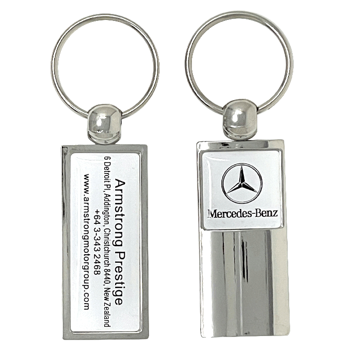 Metal Keytag with Full Color Domed Logo and Nickel Plating Finish