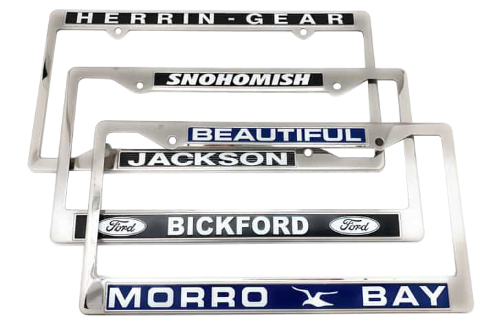 Raised Panel<br />Custom Stainless Steel License Plate Frames