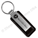 K0383 Pearl Nickel Leather Keychains 3D Raised Color Filled Logo