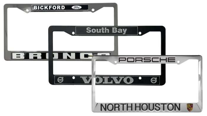 Custom Stainless Steel Dealership License Plate Frames auto dealer license plate frames made of abs plastic with dealer logos and names