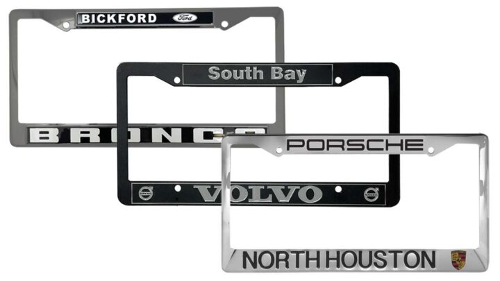 Custom Metal License Plate Frames for car dealers