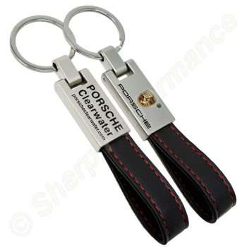 K0021, Premium Leather & Metal Keychain with Contrast Stitching, Custom leather key tags, leather key fobs, leather keychains, custom keychains, custom keychains wholesale