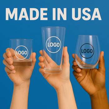 an image of Glassware made of glass and made in the USA