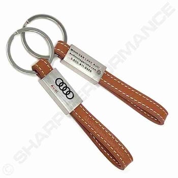 Item# K0019, Custom leather Strap metal keychain, Logo keychain