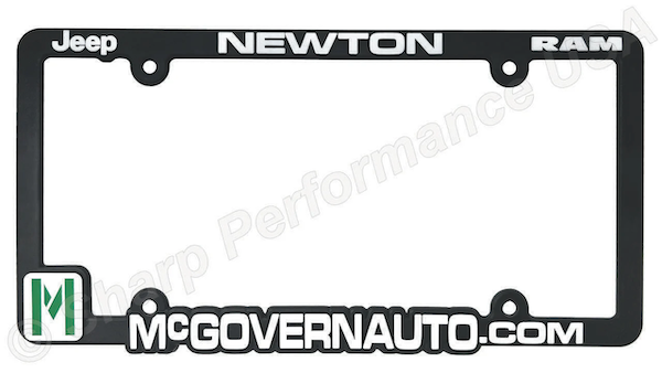 PF07 Plastic license plate frames custom hanging raised letters with silk screen logo custom made for car dealerships
