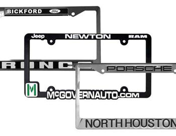 Custom auto dealer license plate frames sm