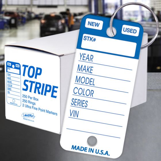 Custom Dealer Top Stripe™ Key Tags