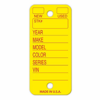 Custom Dealer Poly Tag™ Key Tags (250 per Box)