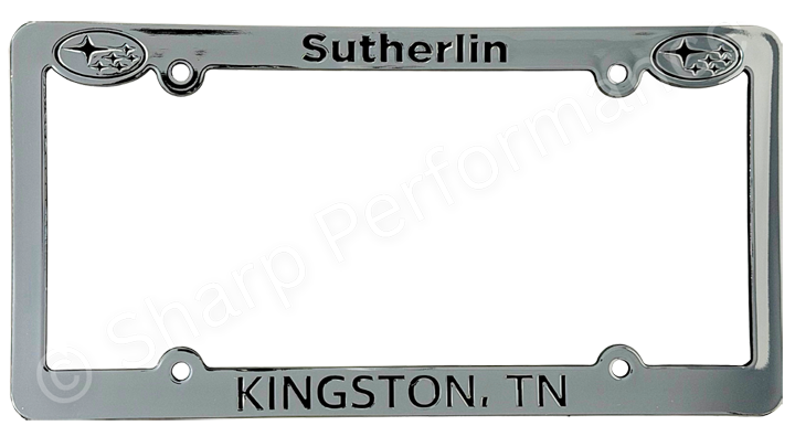 Plastic US-Made Metallic Faced License Plate Frames with Recessed Text for dealerships