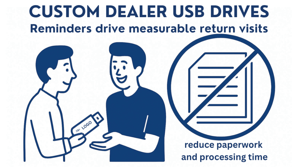 Branded USB Drives for Auto Dealership Customer Loyalty