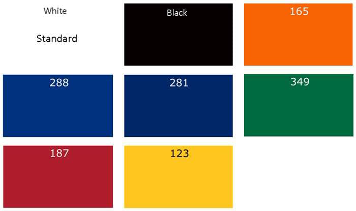 Standard Hot Stamp Colors
