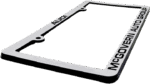 Satin Silver Face Dealer License Plate Frame Side View