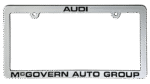 Satin Silver License Plate Frame Recessed Text