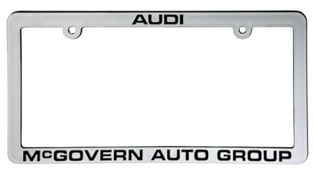 Satin Silver License Plate Frame Recessed Text Satin Silver License Plate Frame Recessed Text