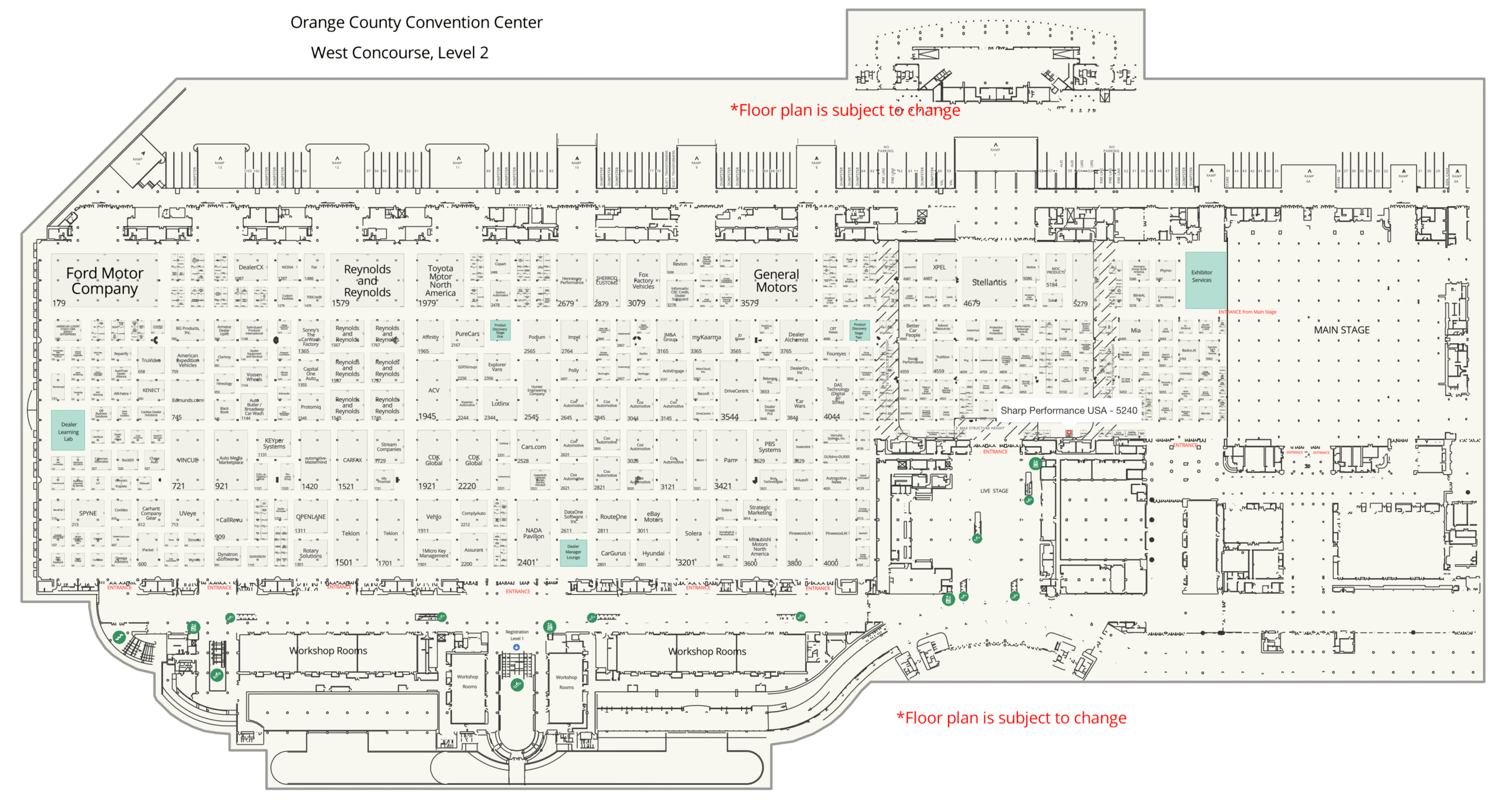 NADA 2027 Show Map Floor Plan for Orlandos Convention Center 
